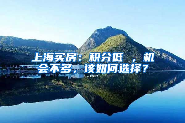 上海买房：积分低 ，机会不多，该如何选择？