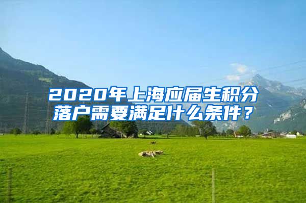 2020年上海应届生积分落户需要满足什么条件？