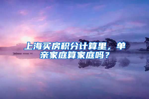 上海买房积分计算里，单亲家庭算家庭吗？