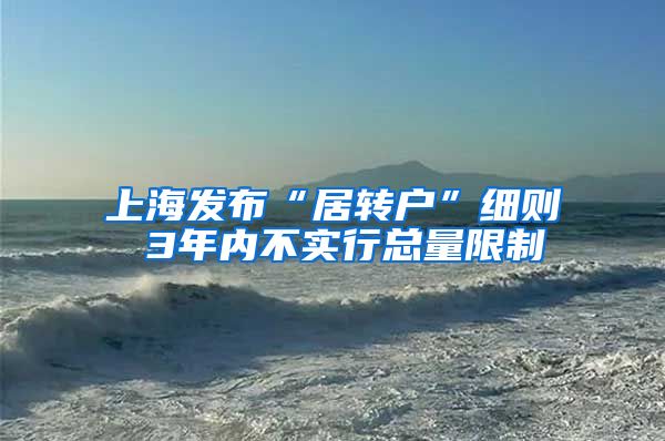 上海发布“居转户”细则 3年内不实行总量限制