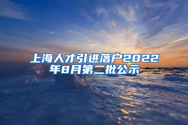 上海人才引进落户2022年8月第二批公示