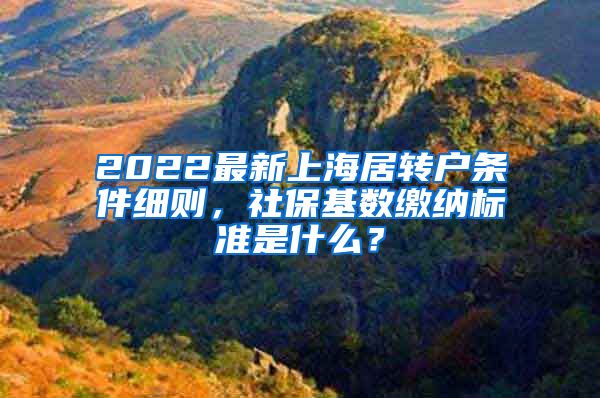 2022最新上海居转户条件细则，社保基数缴纳标准是什么？