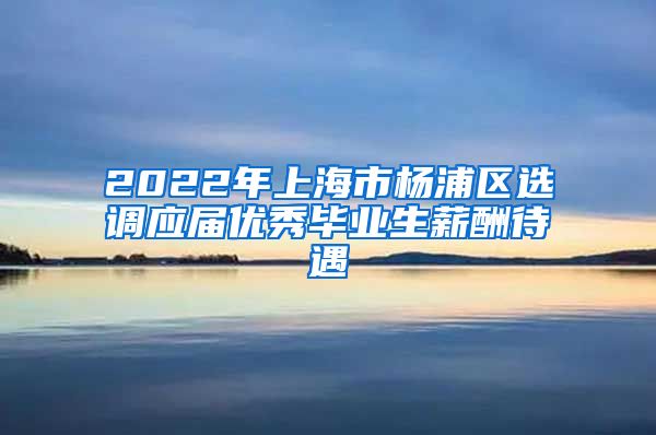 2022年上海市杨浦区选调应届优秀毕业生薪酬待遇
