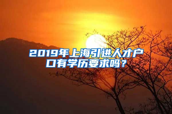 2019年上海引进人才户口有学历要求吗？