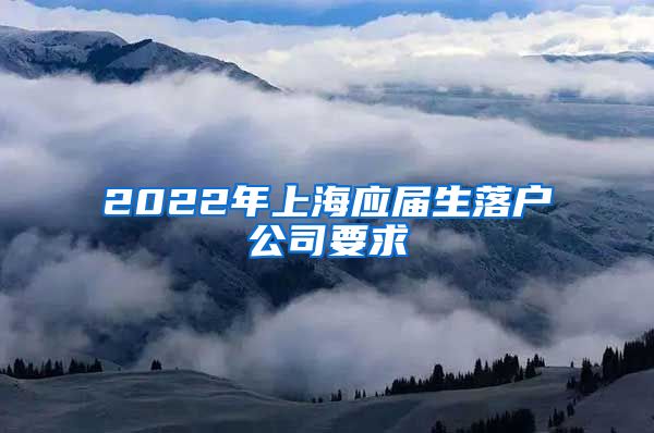 2022年上海应届生落户公司要求