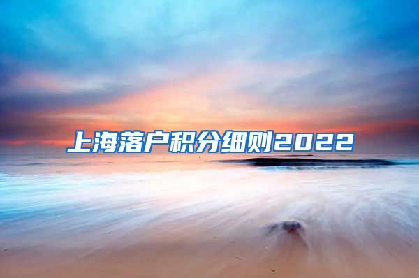 上海落户积分细则2022