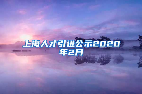 上海人才引进公示2020年2月