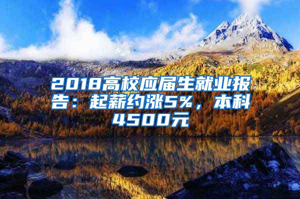 2018高校应届生就业报告：起薪约涨5%，本科4500元