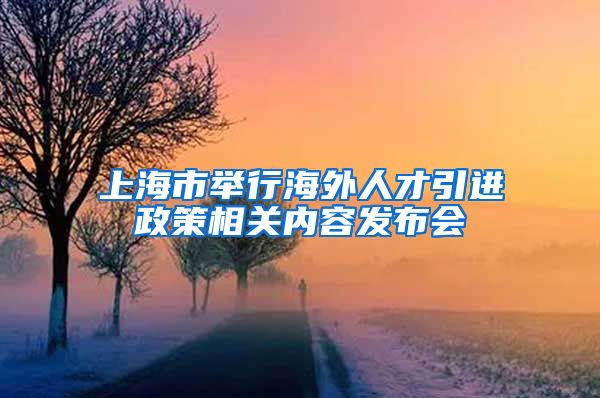 上海市举行海外人才引进政策相关内容发布会