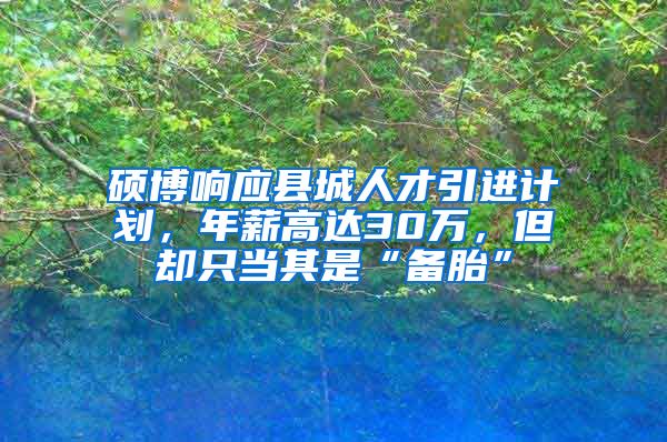 硕博响应县城人才引进计划，年薪高达30万，但却只当其是“备胎”