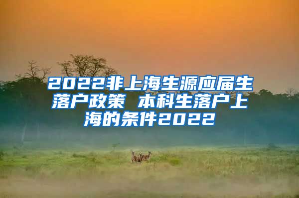 2022非上海生源应届生落户政策 本科生落户上海的条件2022