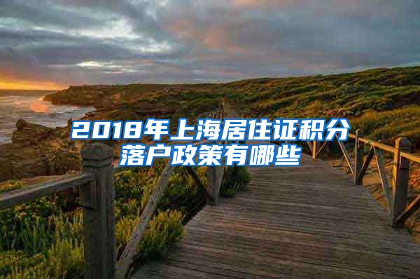 2018年上海居住证积分落户政策有哪些