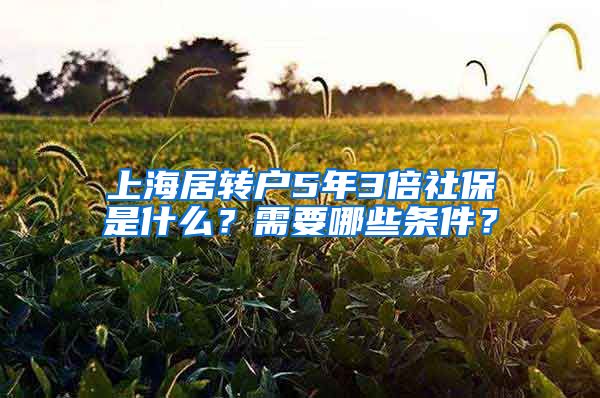 上海居转户5年3倍社保是什么？需要哪些条件？