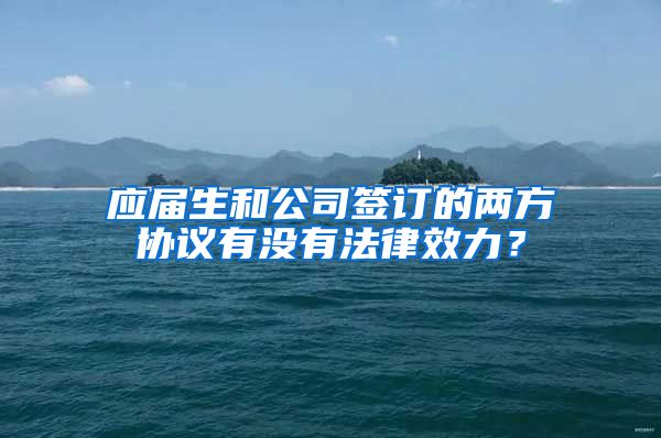 应届生和公司签订的两方协议有没有法律效力？