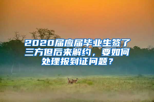 2020届应届毕业生签了三方但后来解约，要如何处理报到证问题？