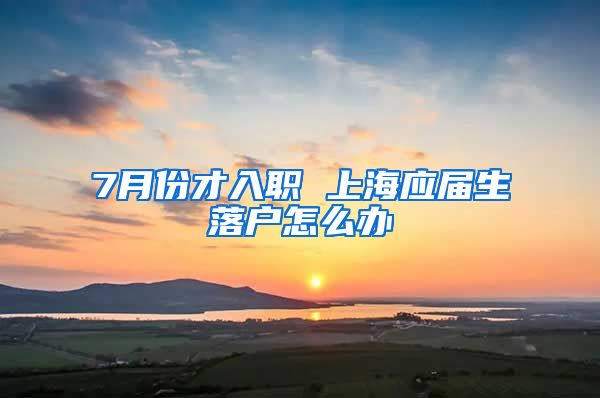 7月份才入职 上海应届生落户怎么办