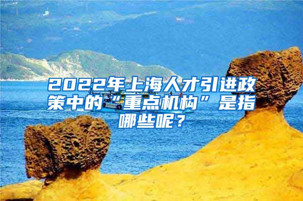 2022年上海人才引进政策中的“重点机构”是指哪些呢？