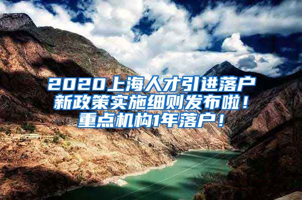 2020上海人才引进落户新政策实施细则发布啦！重点机构1年落户！