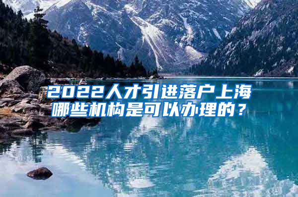 2022人才引进落户上海哪些机构是可以办理的？