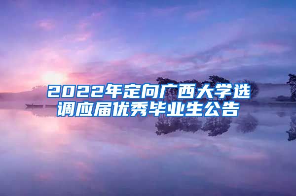 2022年定向广西大学选调应届优秀毕业生公告