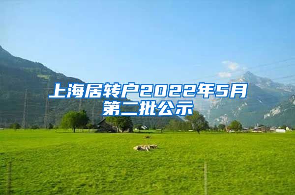 上海居转户2022年5月第二批公示