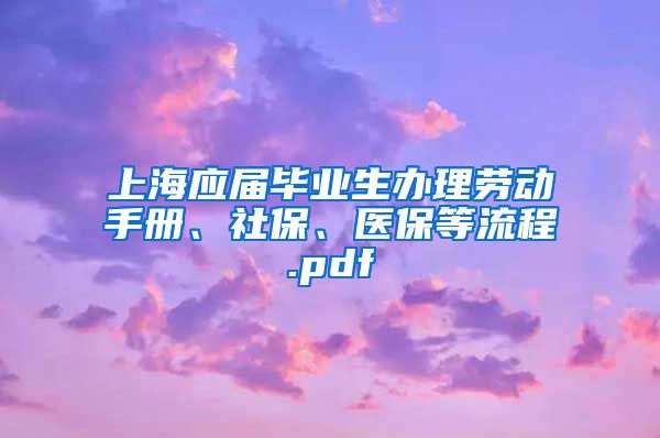 上海应届毕业生办理劳动手册、社保、医保等流程.pdf