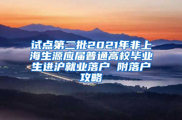 试点第二批2021年非上海生源应届普通高校毕业生进沪就业落户 附落户攻略