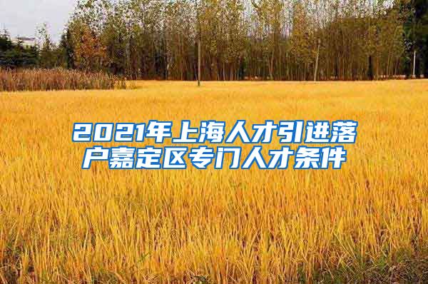 2021年上海人才引进落户嘉定区专门人才条件