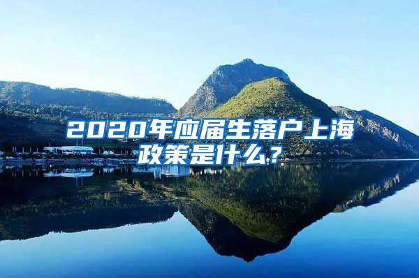 2020年应届生落户上海政策是什么？
