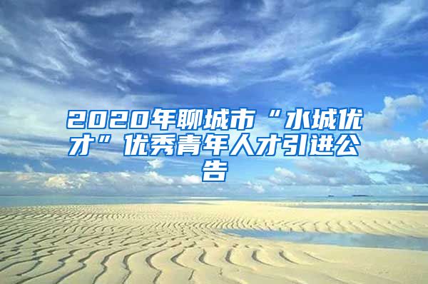 2020年聊城市“水城优才”优秀青年人才引进公告