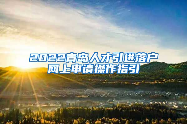 2022青岛人才引进落户网上申请操作指引