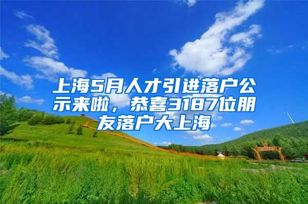 上海5月人才引进落户公示来啦，恭喜3187位朋友落户大上海