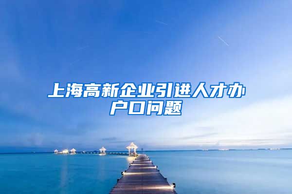 上海高新企业引进人才办户口问题