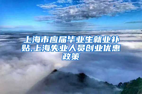 上海市应届毕业生就业补贴,上海失业人员创业优惠政策