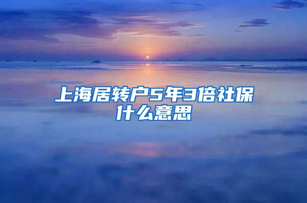 上海居转户5年3倍社保什么意思