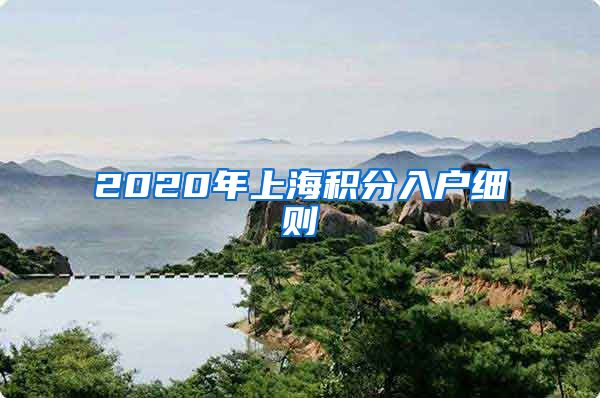 2020年上海积分入户细则