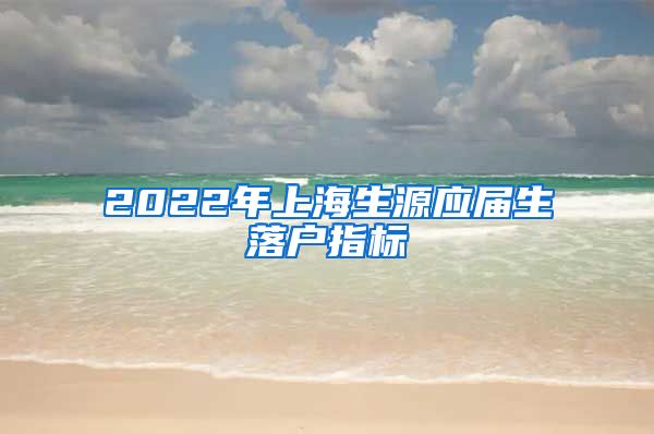 2022年上海生源应届生落户指标