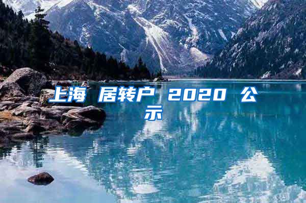 上海 居转户 2020 公示