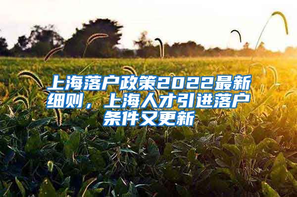 上海落户政策2022最新细则，上海人才引进落户条件又更新