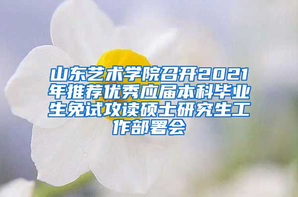 山东艺术学院召开2021年推荐优秀应届本科毕业生免试攻读硕士研究生工作部署会