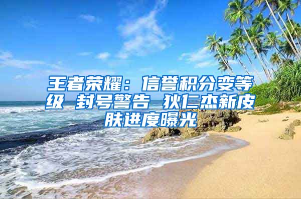 王者荣耀：信誉积分变等级 封号警告 狄仁杰新皮肤进度曝光