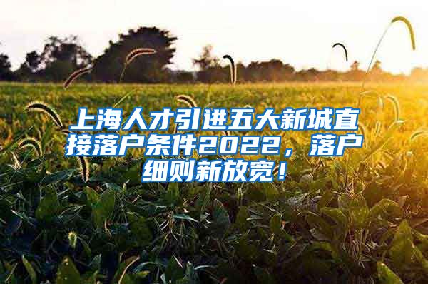 上海人才引进五大新城直接落户条件2022，落户细则新放宽！