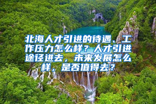 北海人才引进的待遇、工作压力怎么样？人才引进途径进去，未来发展怎么样，是否值得去？