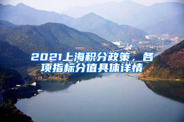 2021上海积分政策，各项指标分值具体详情