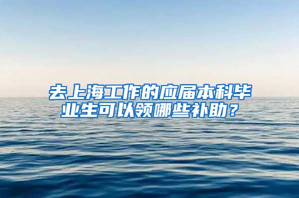 去上海工作的应届本科毕业生可以领哪些补助？