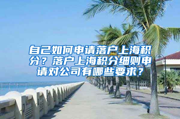 自己如何申请落户上海积分？落户上海积分细则申请对公司有哪些要求？