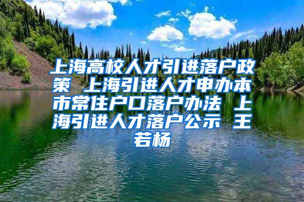 上海高校人才引进落户政策 上海引进人才申办本市常住户口落户办法 上海引进人才落户公示 王若杨