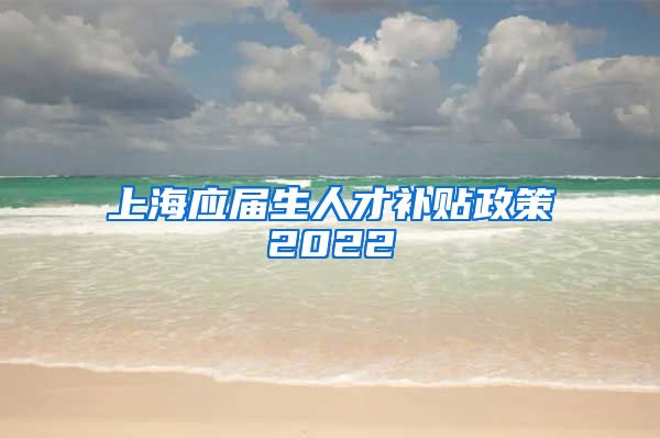 上海应届生人才补贴政策2022