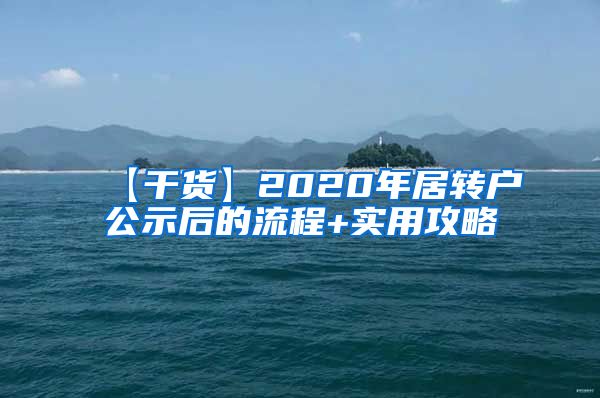 【干货】2020年居转户公示后的流程+实用攻略