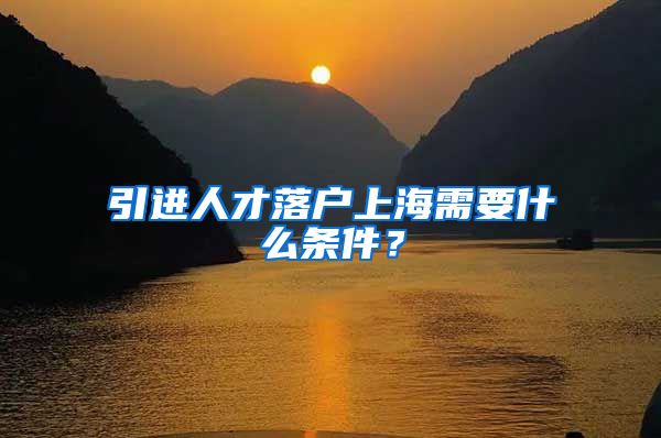 引进人才落户上海需要什么条件？